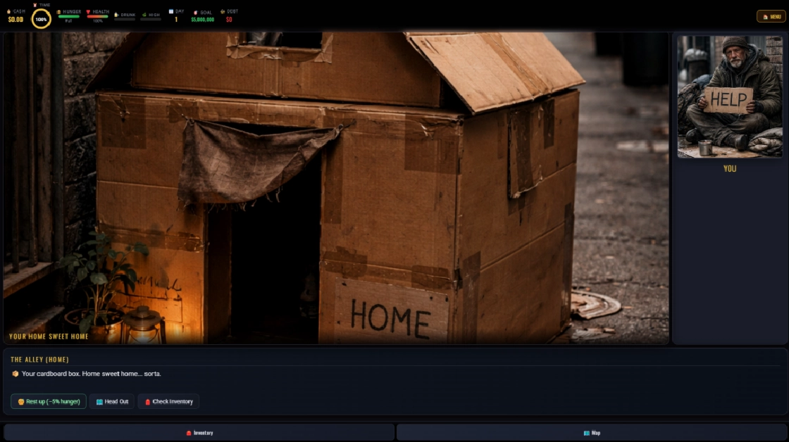 Homeless Panhandle For Money Simulator