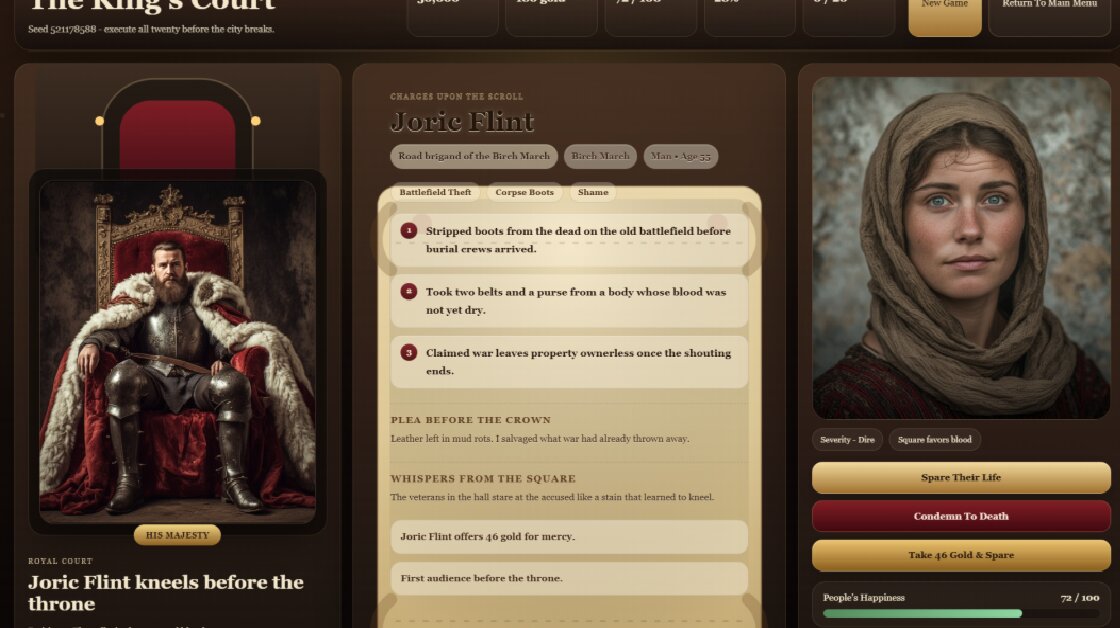 The King Life Or Death King On A Thrown