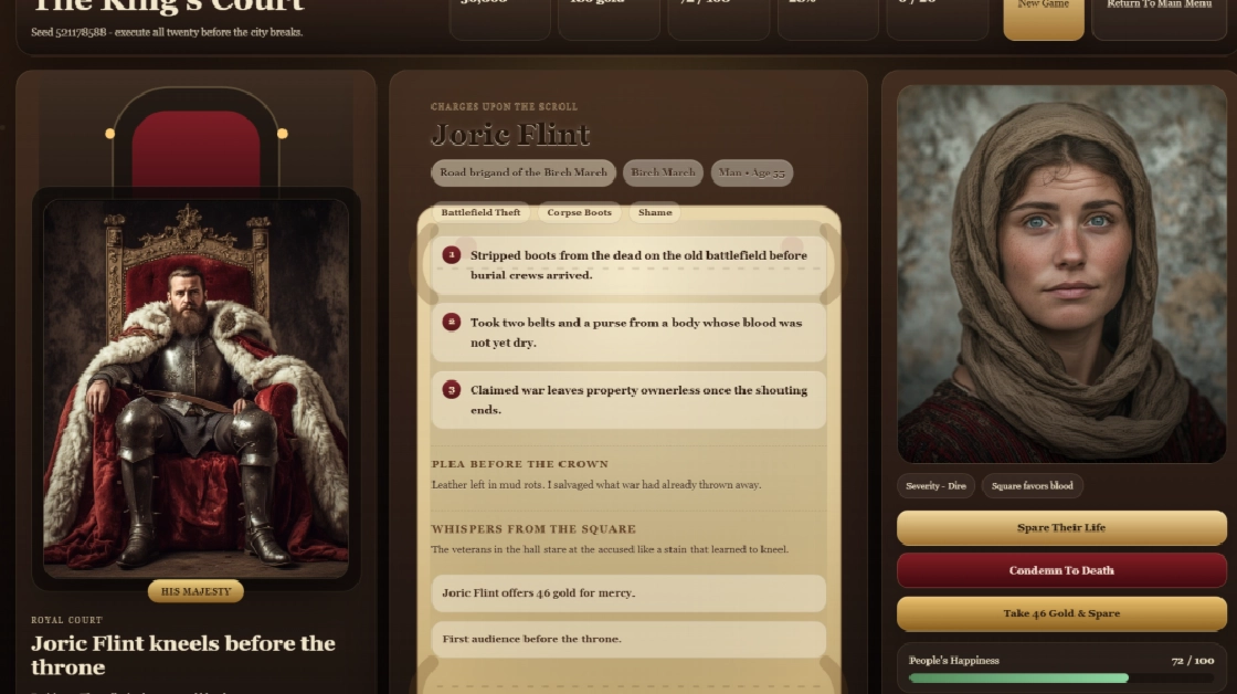 The King Life Or Death King On A Thrown