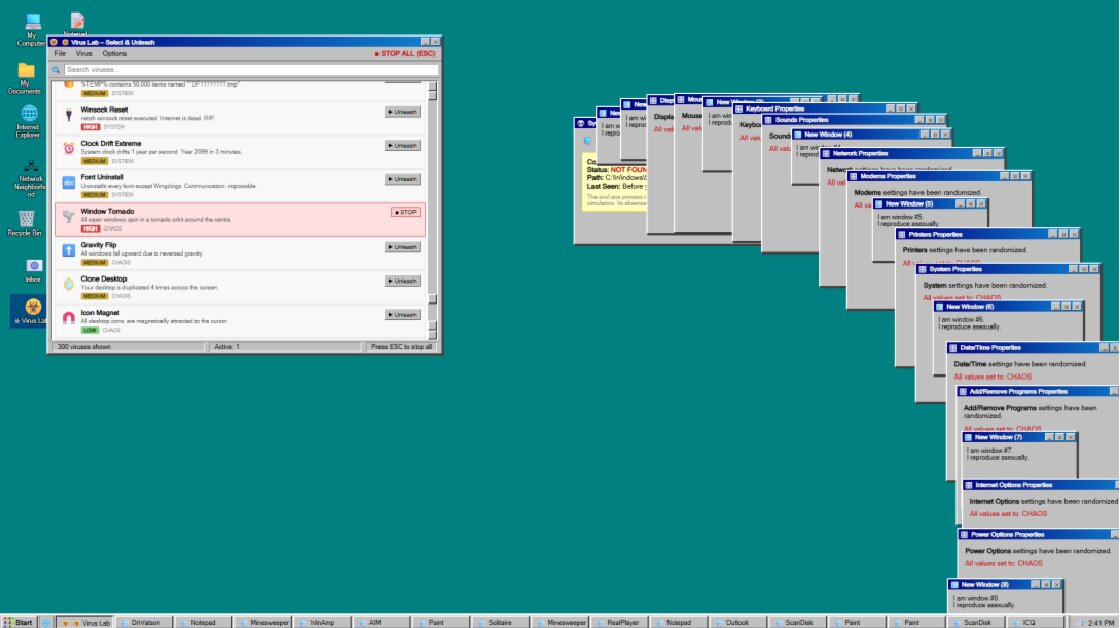 Windows 98 Safe Virus Simulator